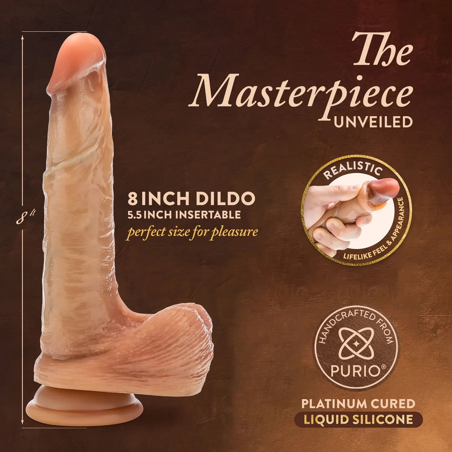 Renaissance DaVinci – 8 Inch Realistic Dual Density Dildo