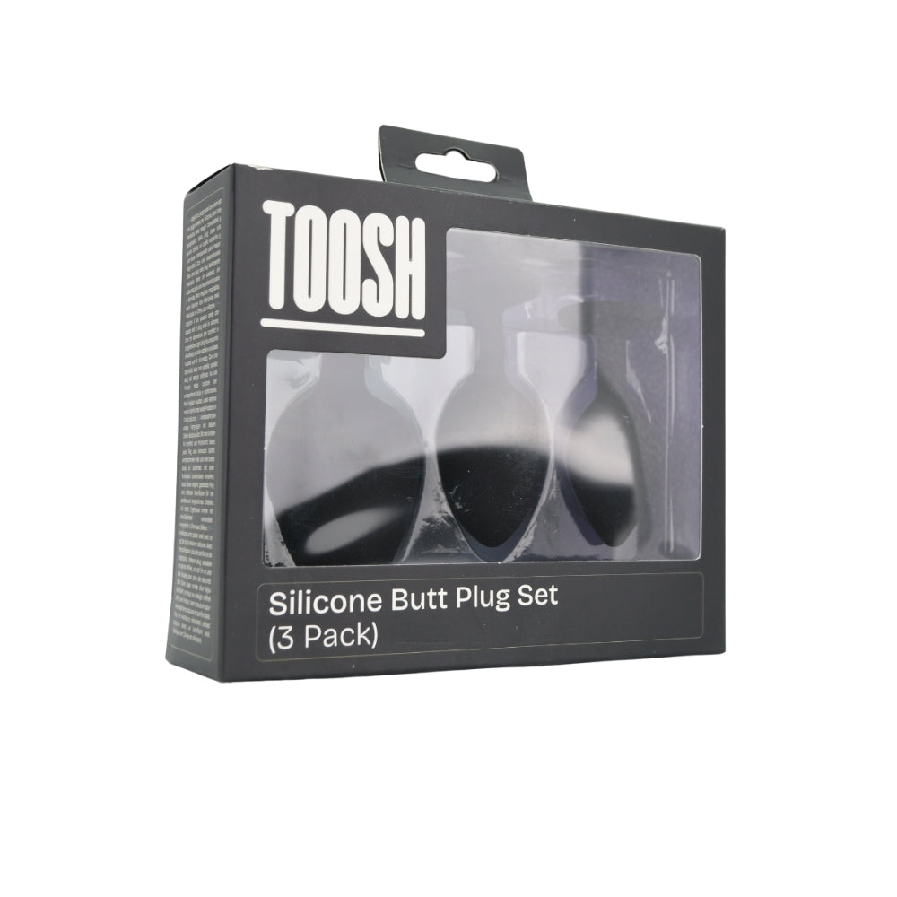 Toosh Silicone Butt Plug Set of 3 Small to Large – Jewelled Base Butt Plug