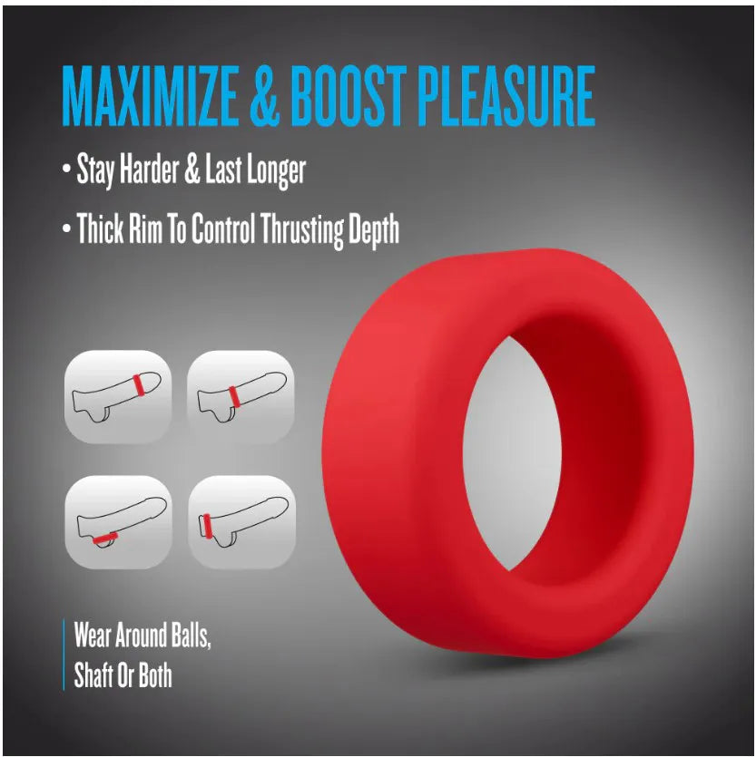 Performance Plus Pursuit (Red) – Durable Thick Cock Ring
