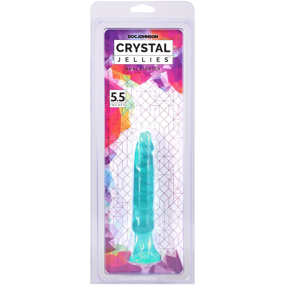 Doc Johnson Crystal Jellies (Teal) – Anal Starter Butt Plug - 6 Inch