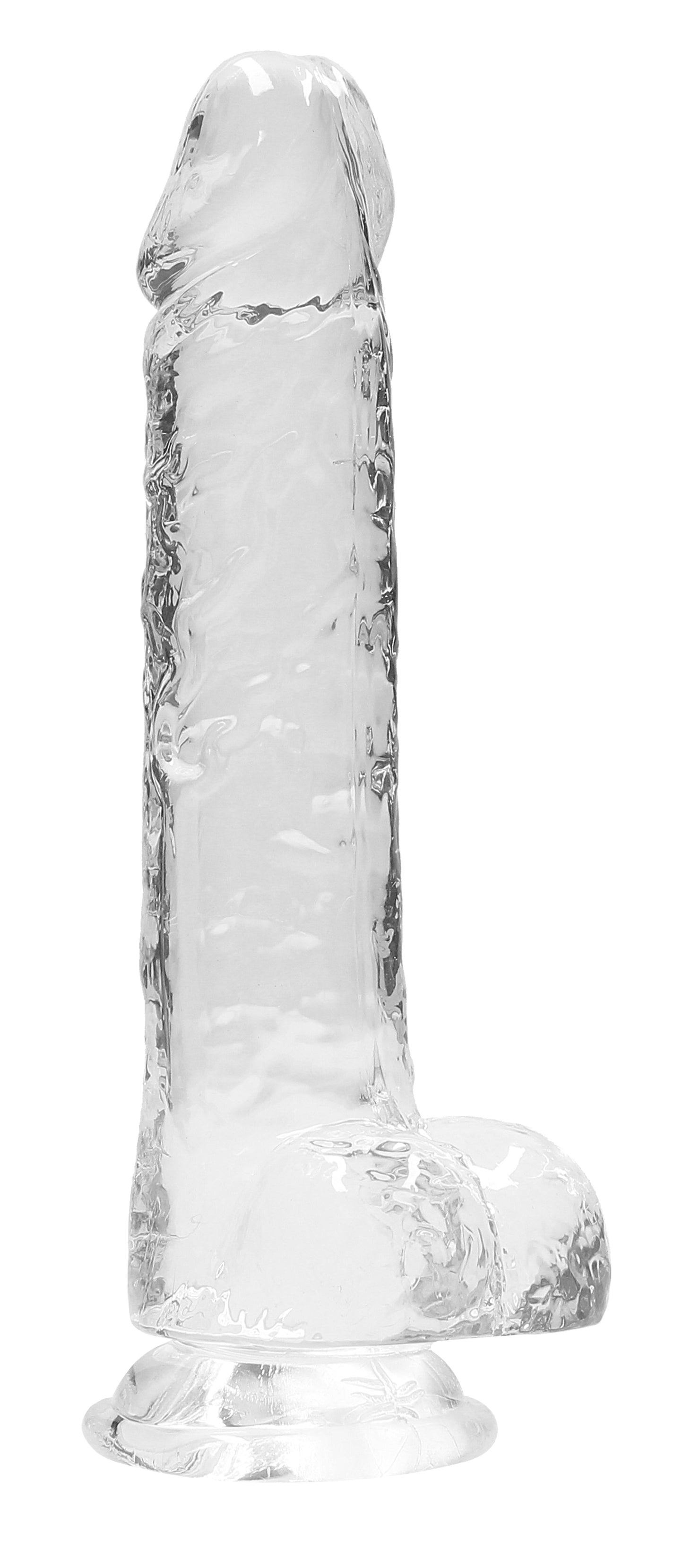 REALROCK Crystal Clear 8 Inch Realistic Dildo with Balls – Body-Safe Dildo
