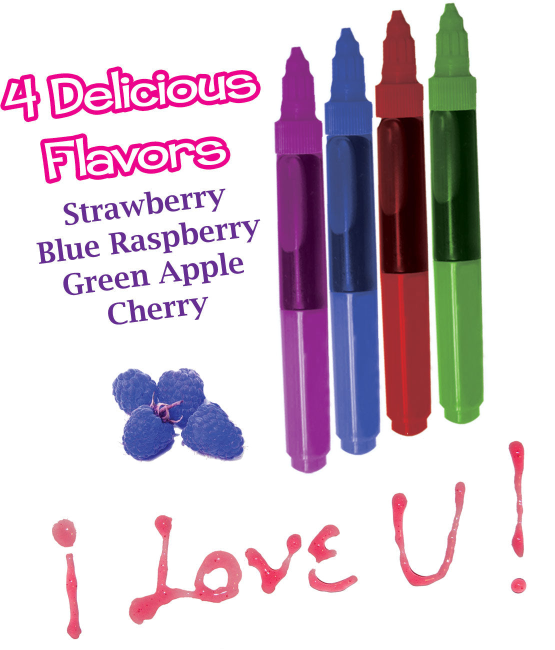 Play Pen Edible Body Paint Brushes with Four Fruit Flavors