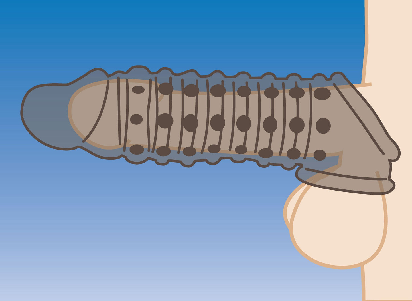 Penis Enhancer Sleeve 1.5in Smoke for Extra Length and Girth