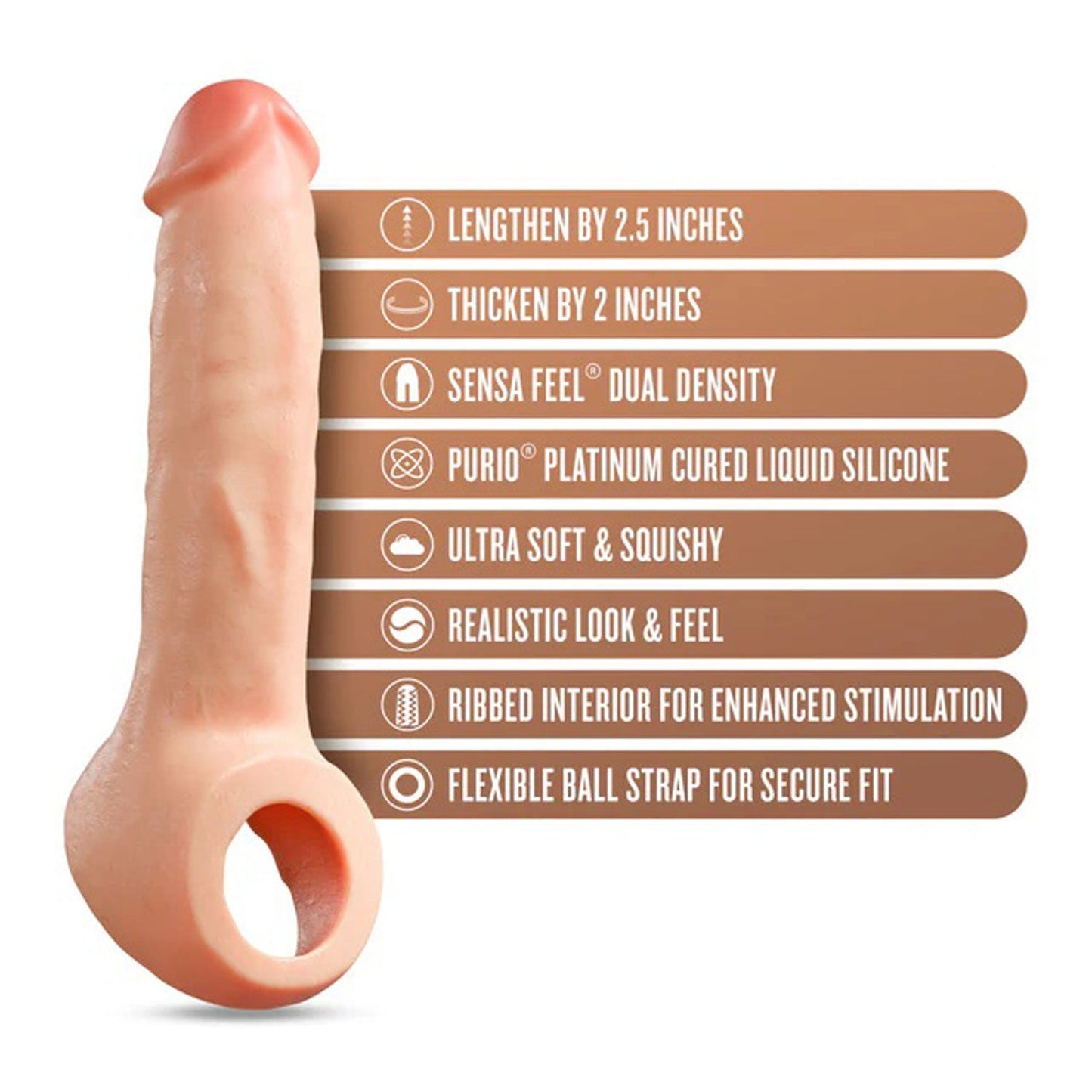 Performance Plus Thrive Silicone Penis Extender 2.5 Inch Beige