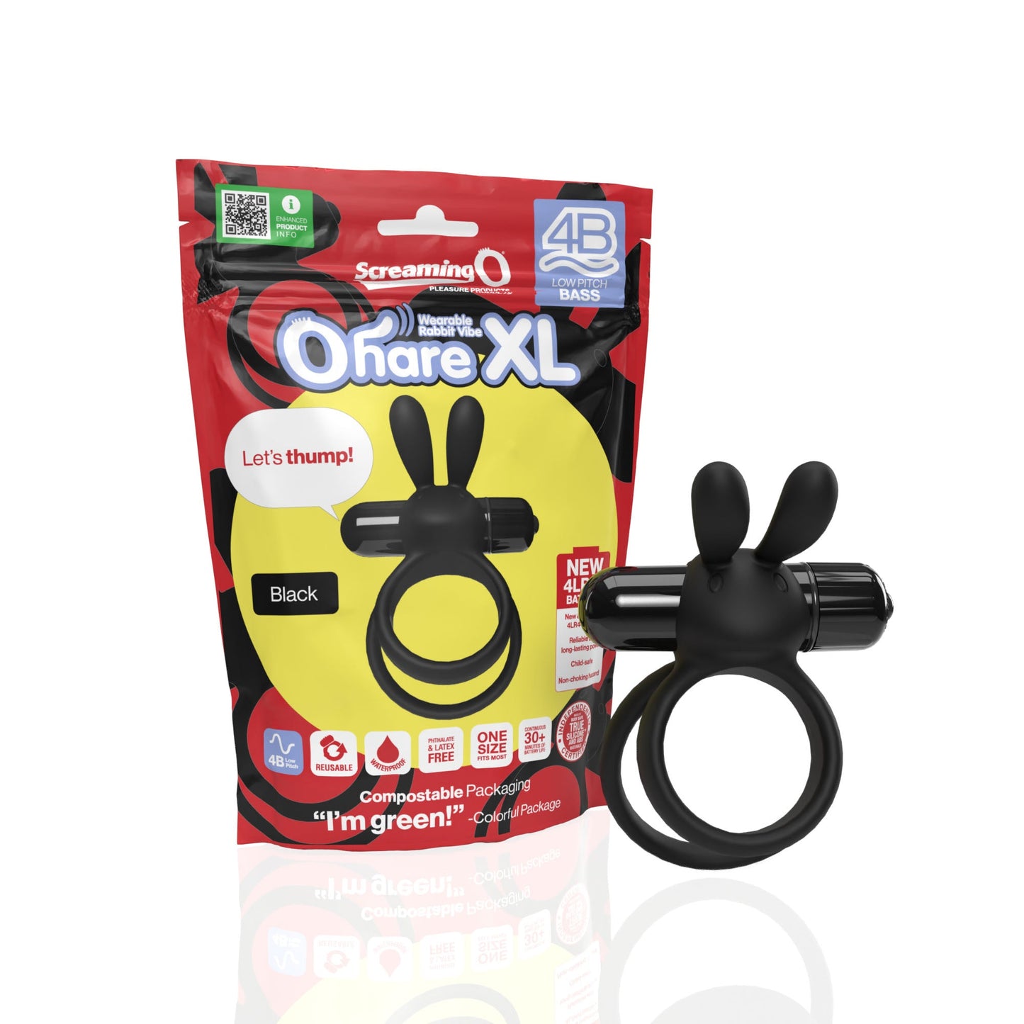 Screaming O 4B Ohare XL Black – Powerful Deep Rumbling Vibrations