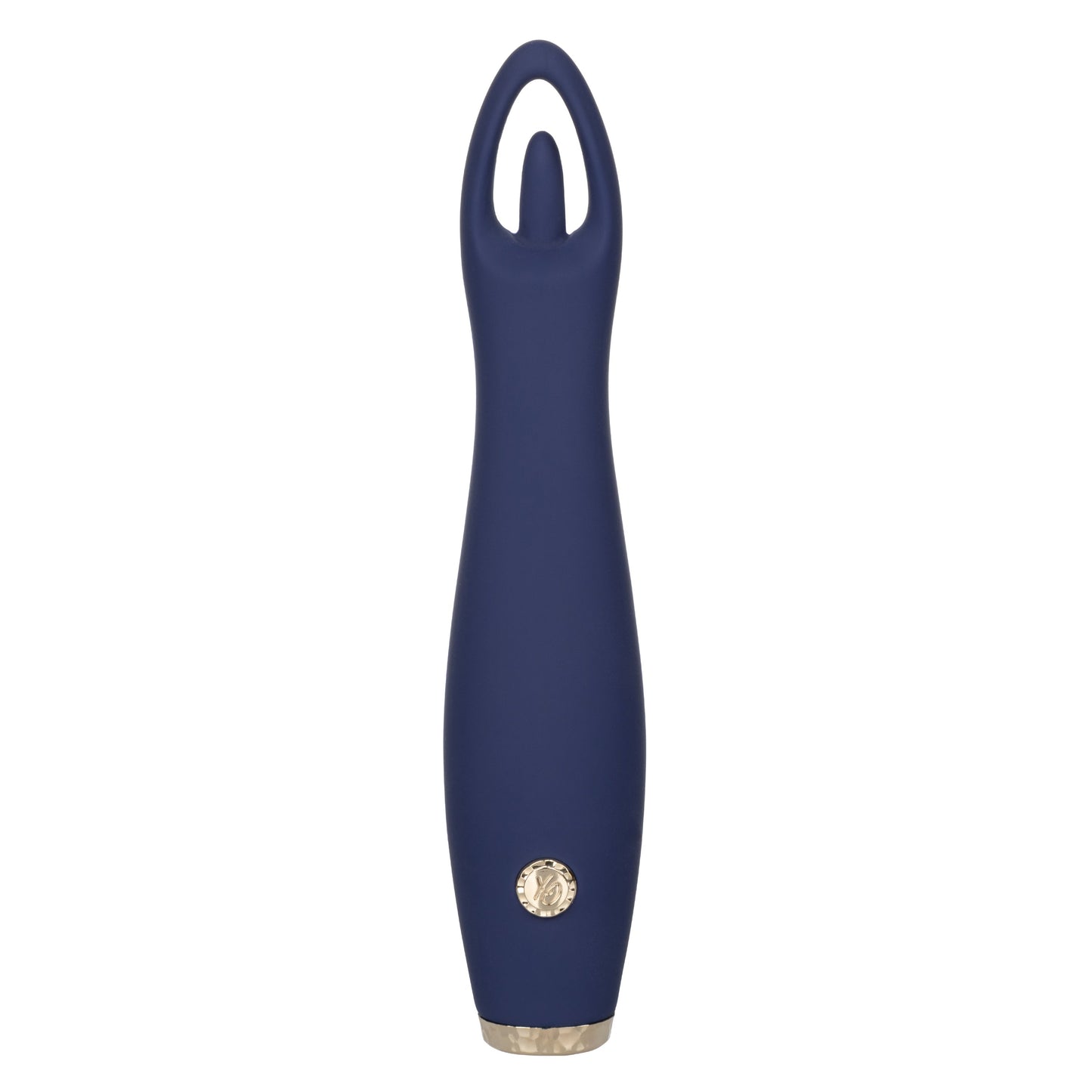 Chic Jasmine Navy Blue 6.25 Inch Dual Motor Silicone Vibrator with 10 Speeds and Rechargeable