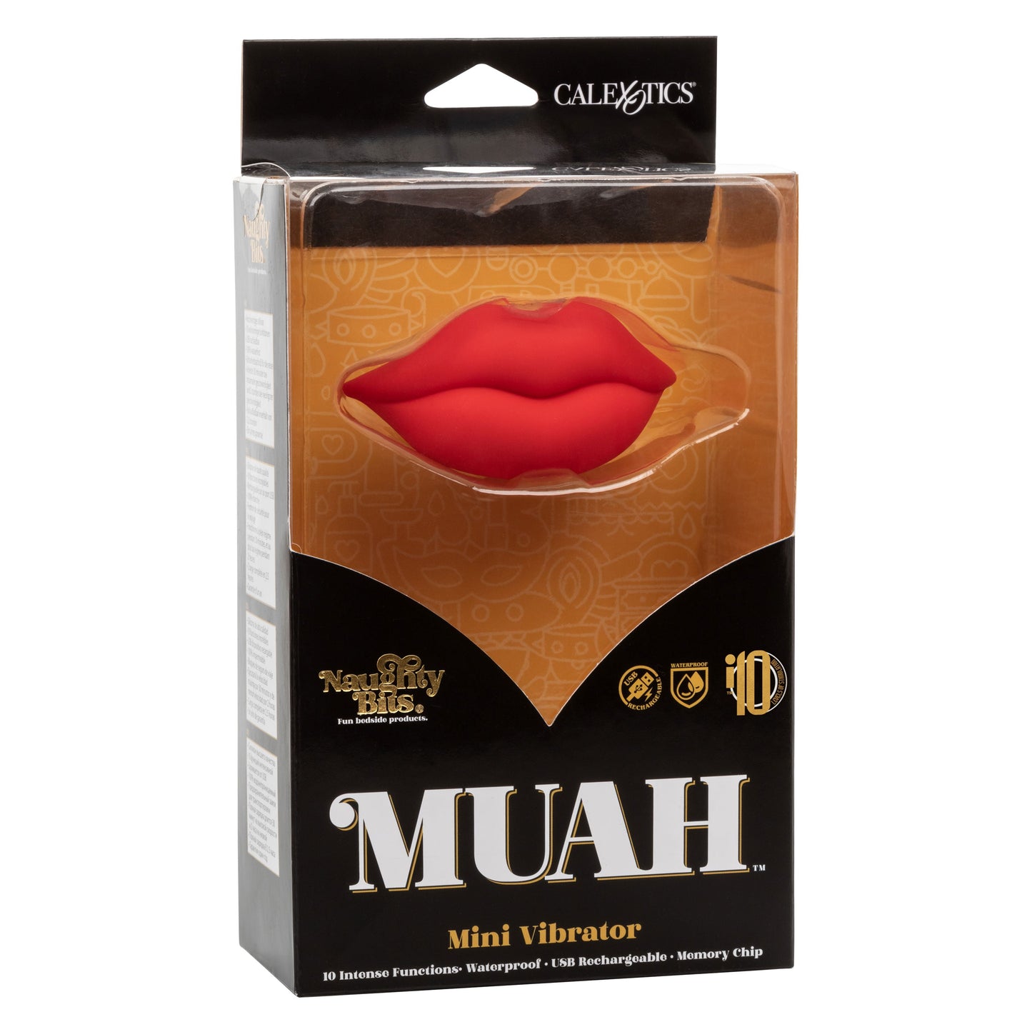 Naughty Bits MUAH Mini Red Lip-Shaped Silicone Vibrator 3.25 Inches Waterproof