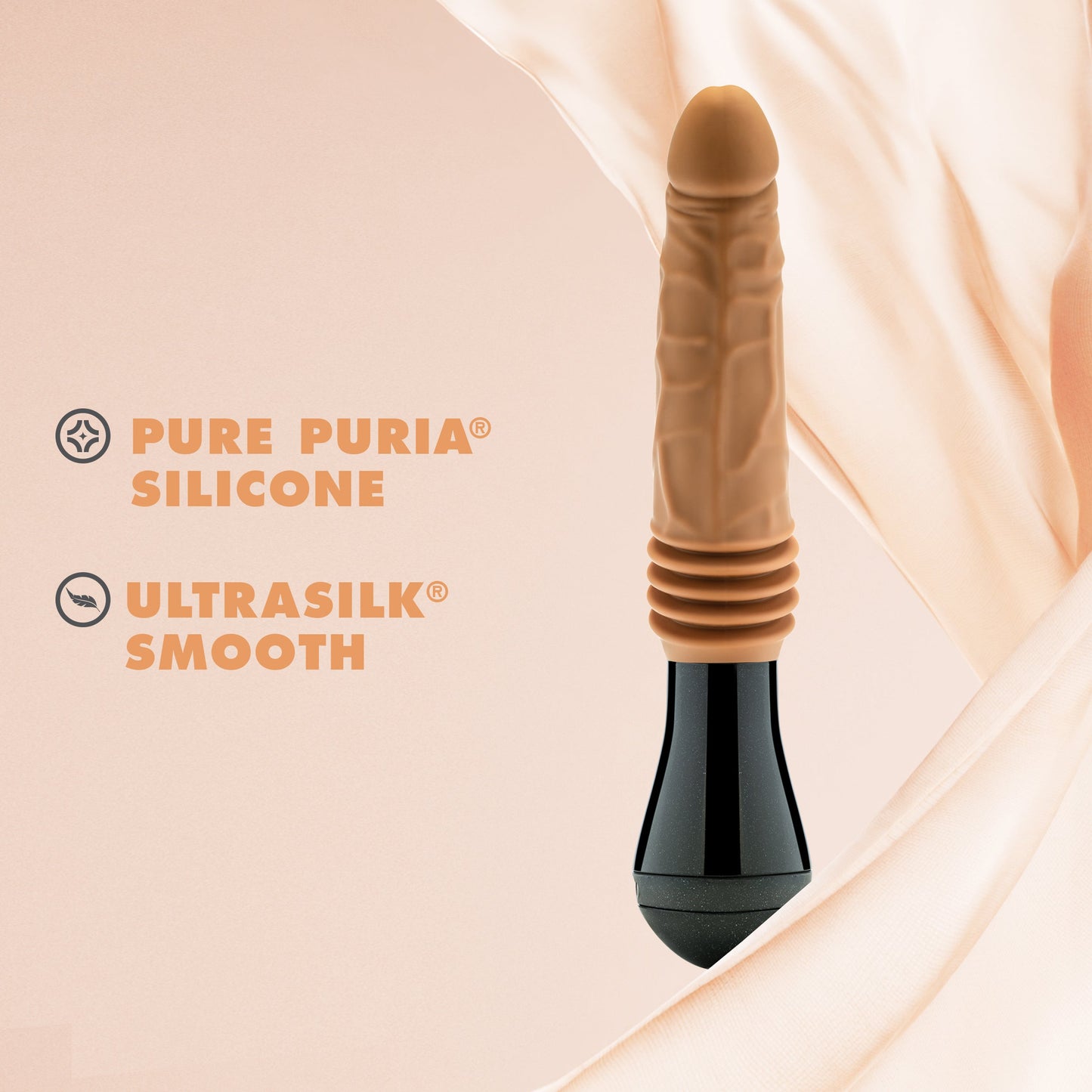 Dr. Arthur Realistic Silicone Vibrating Thrusting Dildo Tan