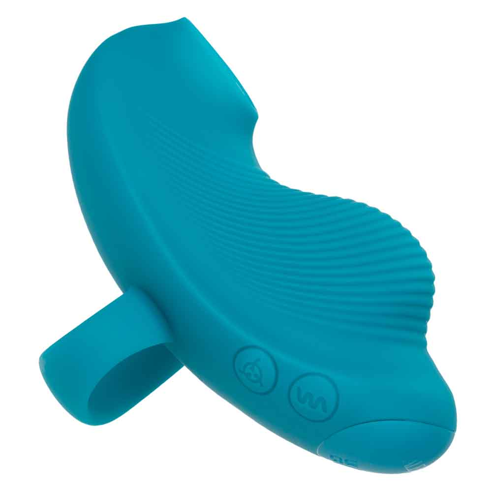 Envy™ Handheld Suction Massager in Teal Blue with 3 Suction Speeds and 7 Vibration Functions