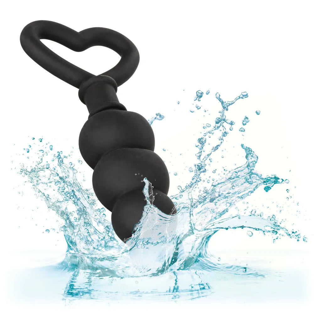 Silicone Love Probe – Graduated Flexible Anal Plug with Heart-Shaped Loop