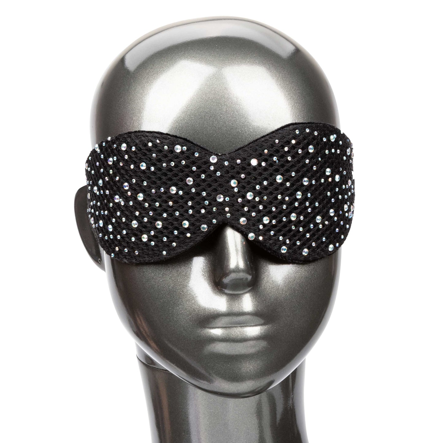 Radiance Blackout Eye Mask with Black Rhinestones and Plush Lining
