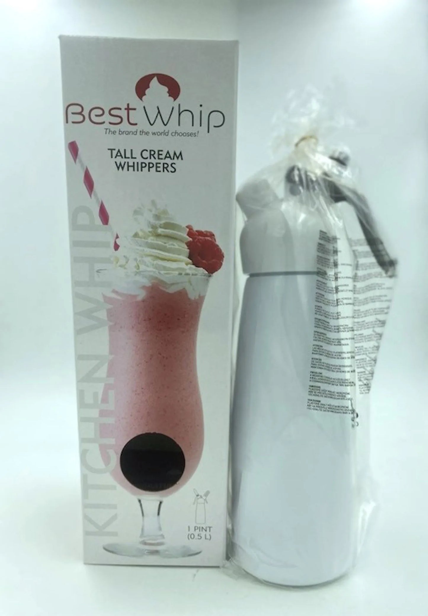Tall Cream Whipper 1 Pint – Kitchen Whipped Cream Dispenser