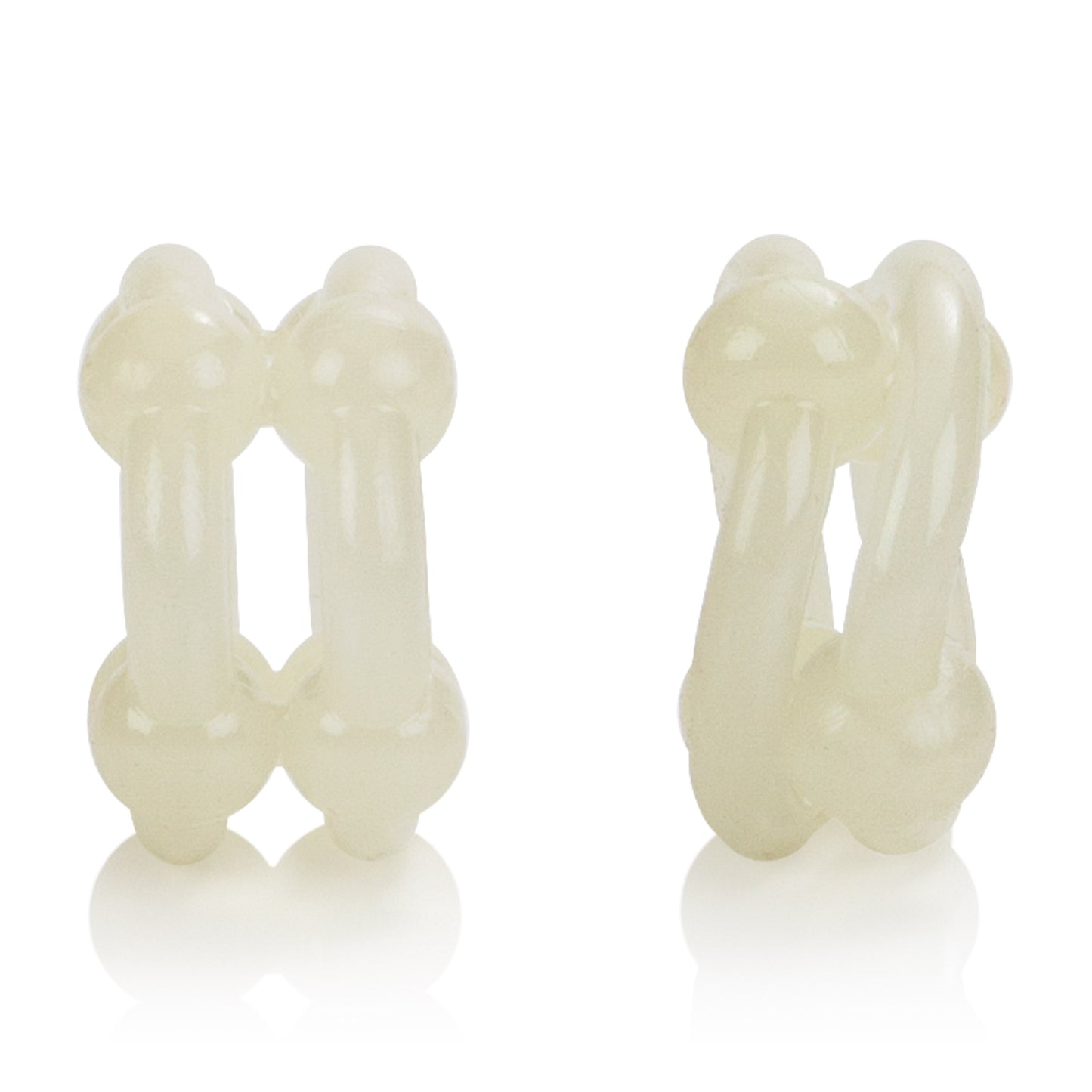 Island Rings Double Stacker Glow In The Dark Stretchy Cock Rings 0.75 Inch 2 Cm Duo