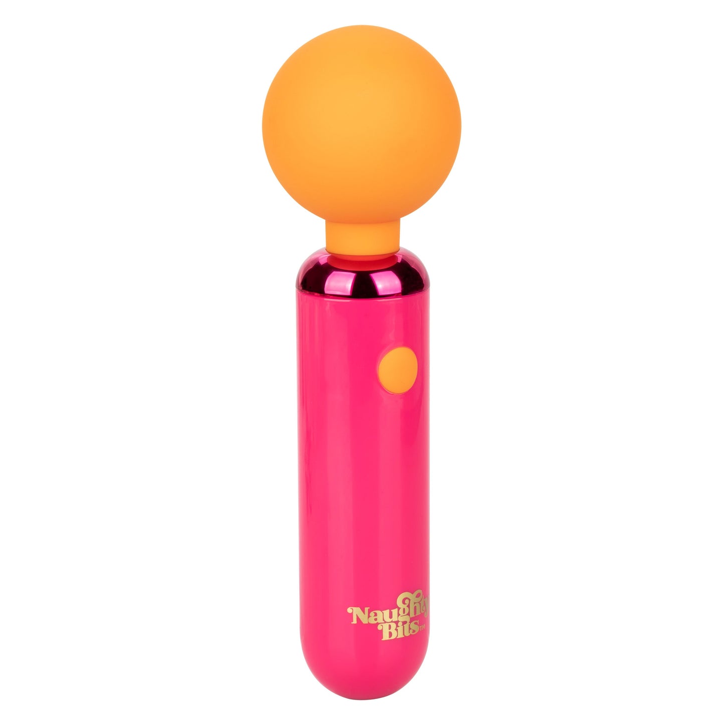 Naughty Bits Home Cumming Queen Vibrating Wand Pink and Orange Silicone Personal Massager
