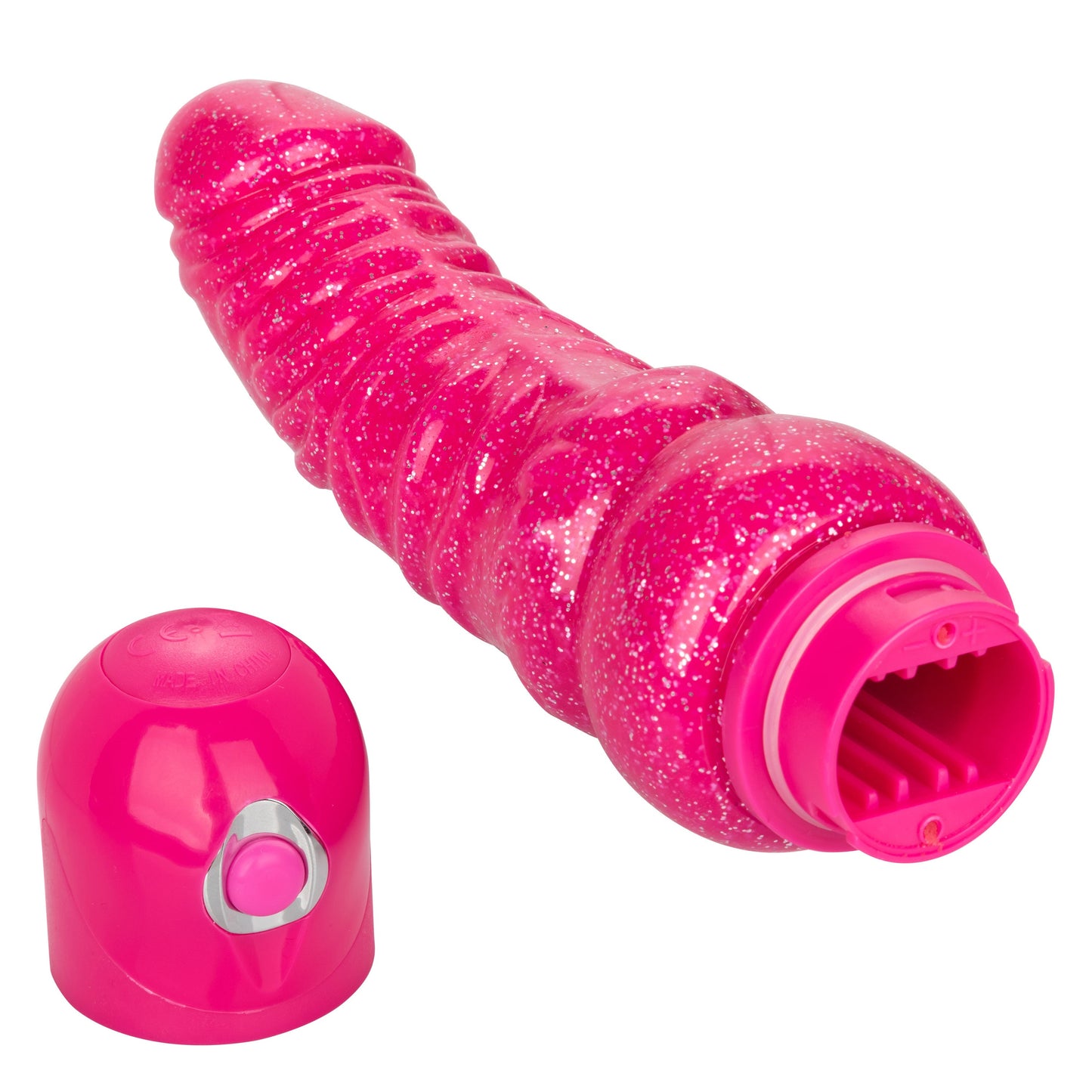 Naughty Bits Lady Boner Bendable Personal Vibrator Pink Glitter 10 Function Waterproof