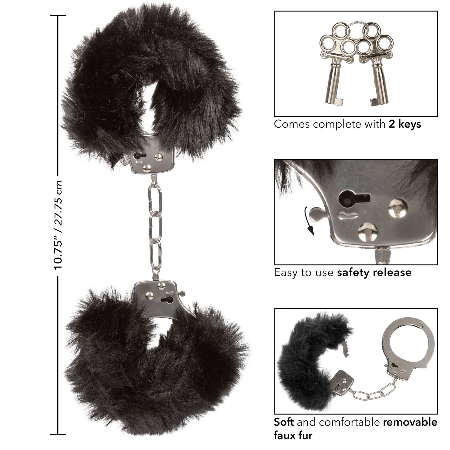 Ultra Fluffy Black Furry Bondage Cuffs