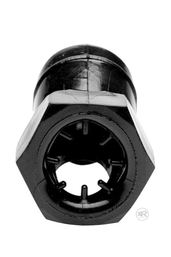 Master Series Detained Restrictive Chastity Cage (Black) – Rubber Chastity Device with Nubs