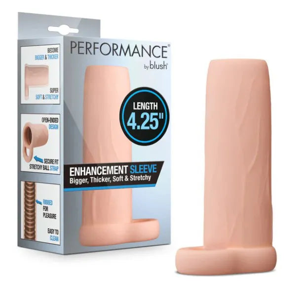 Performance Enhancement Sleeve 4.25 Inch – Soft Flexible Penis Extender Sleeve