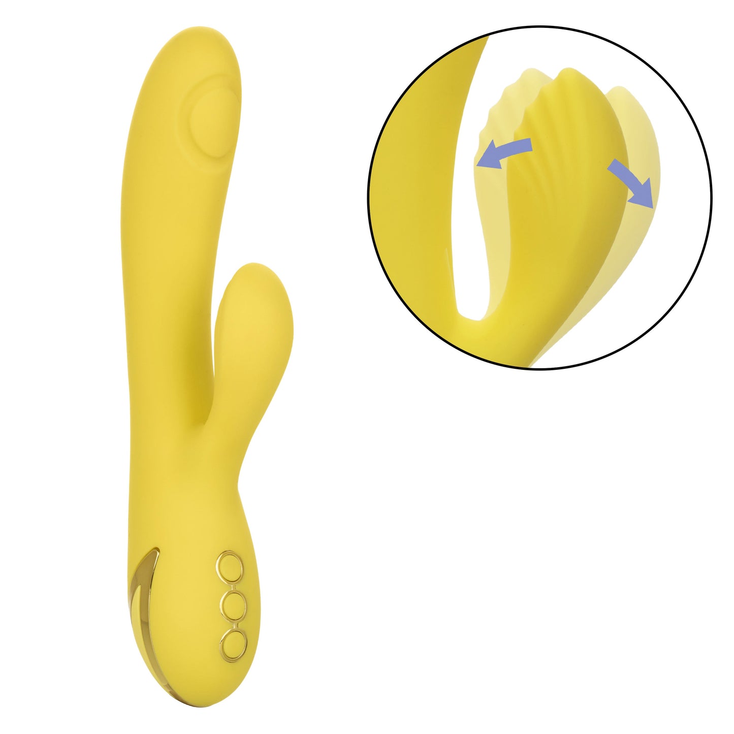 California Dreaming San Diego Seduction Yellow Silicone Dual-Action Massager with Triple Motors and 10 Functions