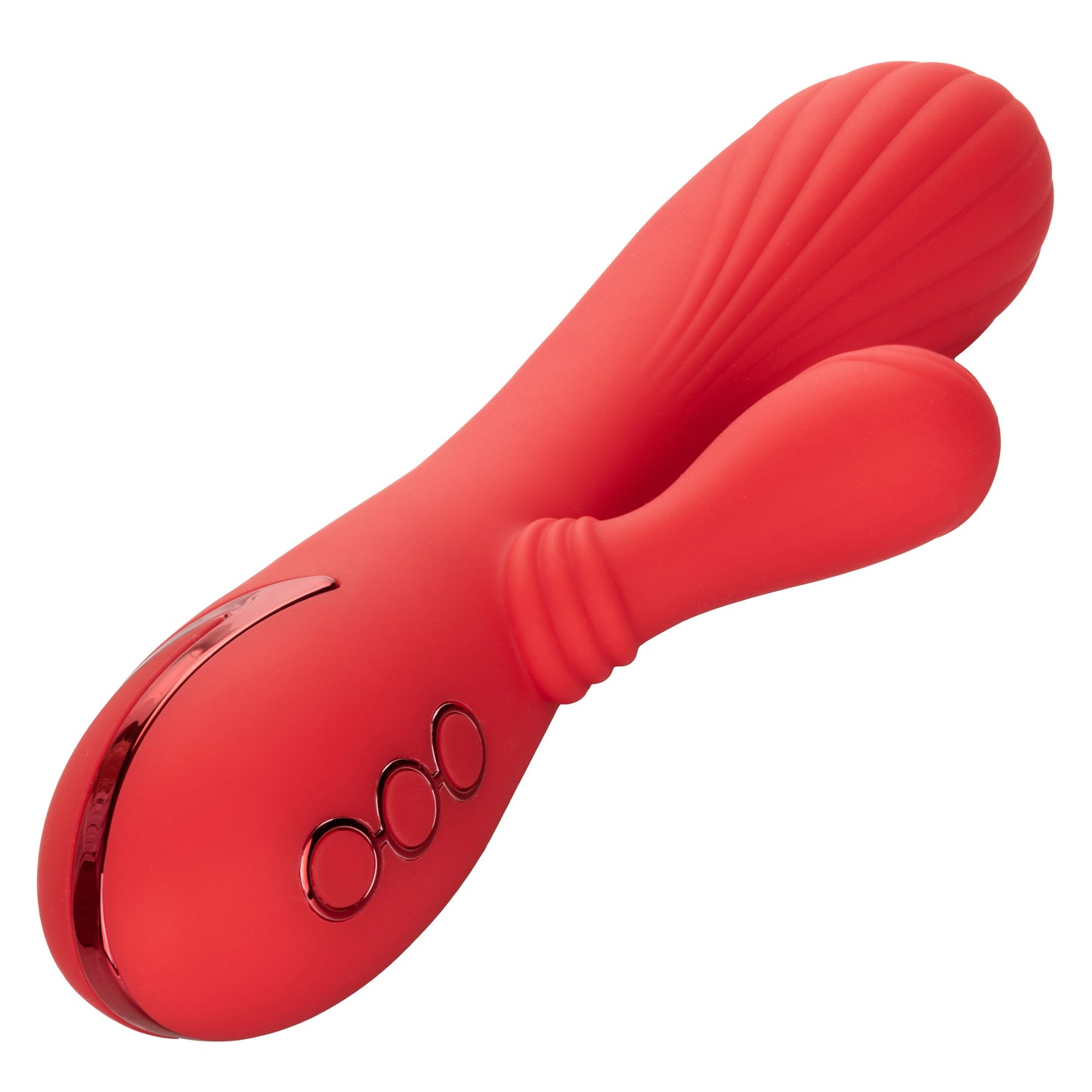 California Dreaming Palisades Passion Red Silicone Heated Massager with Swinging Teaser and Triple Motor Vibrations