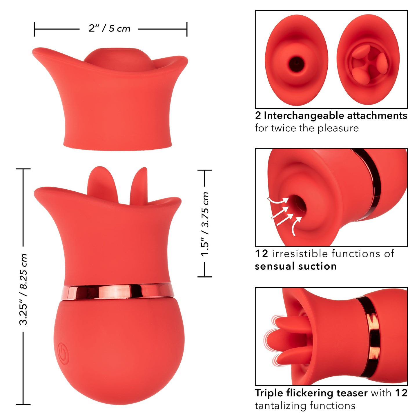 French Kiss Suck & Play Interchangeable Set – 12 Function Vibration and Suction Toy