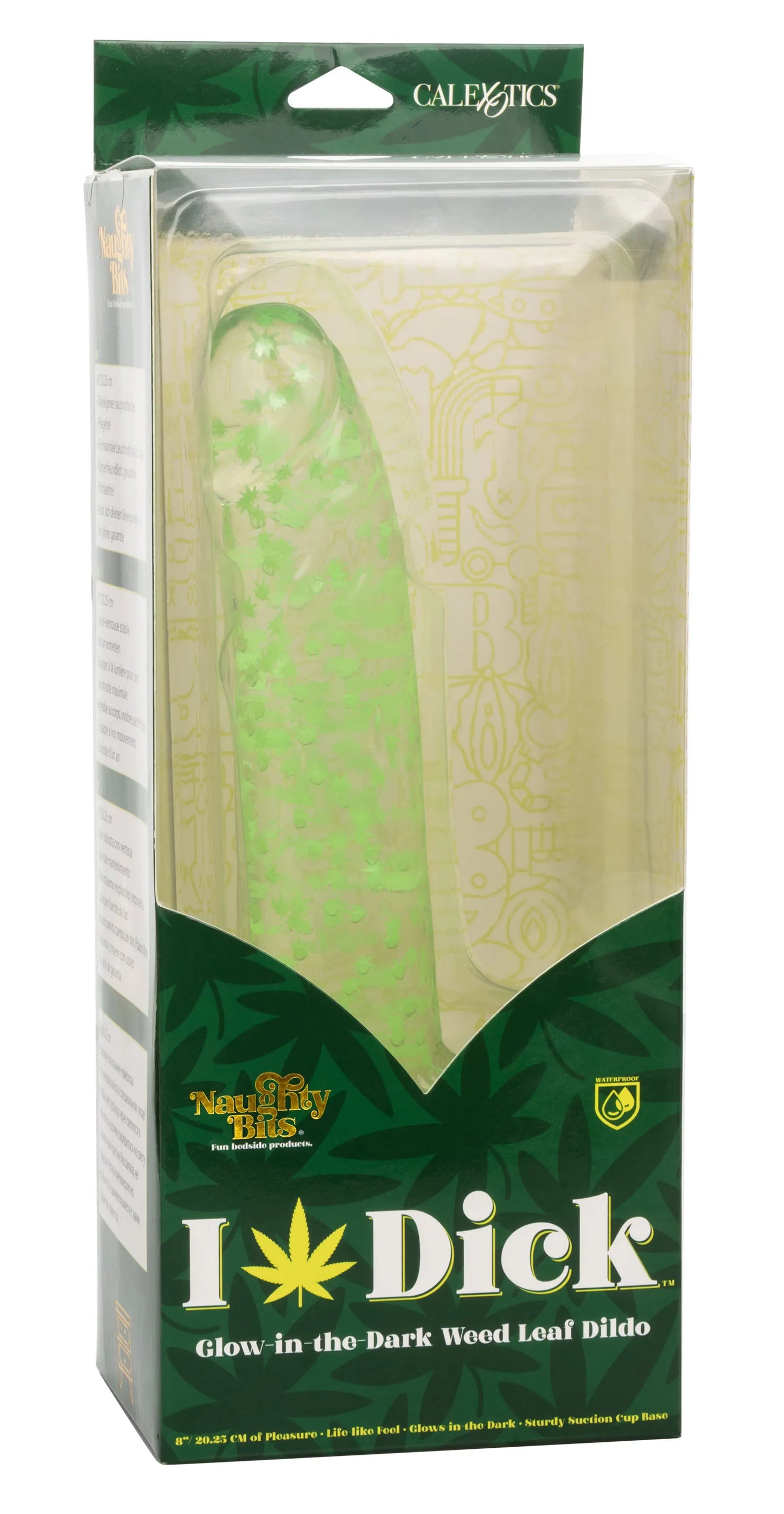 Naughty Bits I Leaf Dick – Glow-in-the-Dark 8 Inch Dildo