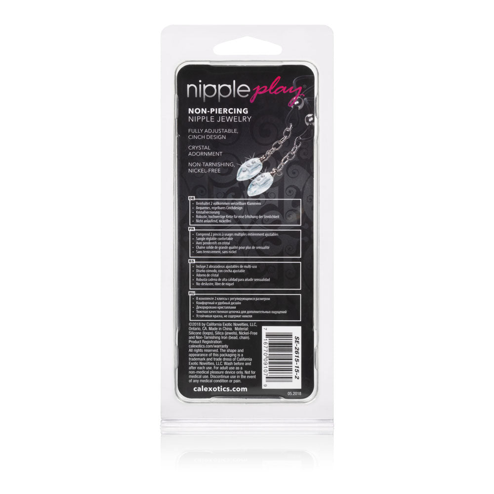 Nipple Play Non-Piercing Crystal Teardrop Adjustable Nipple Jewellery