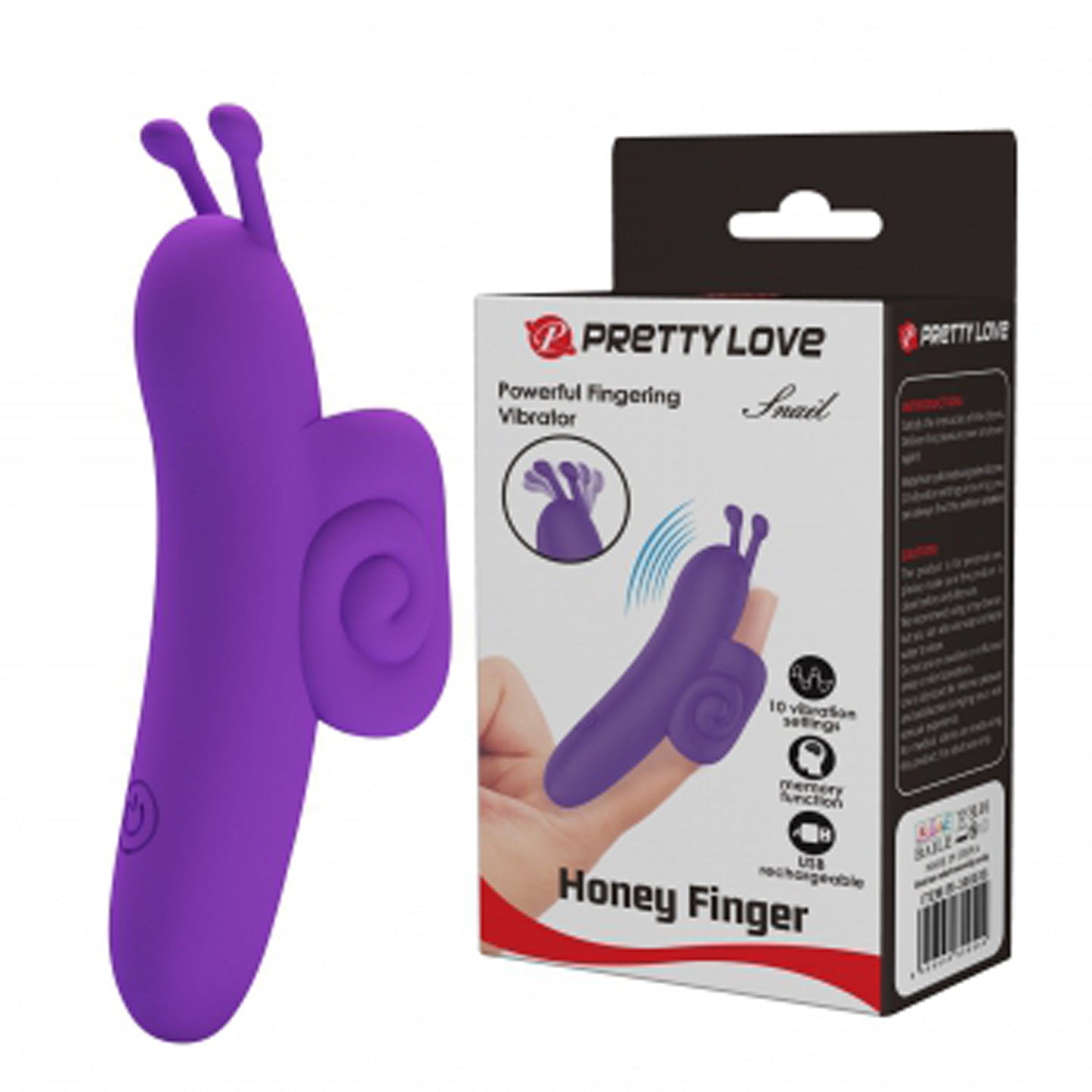 Rechargeable Snail – Ergonomic Silicone Finger Vibrator with 10 Vibration Modes