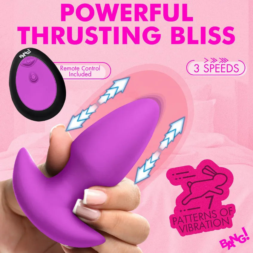 Thrusting and Vibrating Silicone Butt Plug – Wireless Remote-Controlled Butt Plug