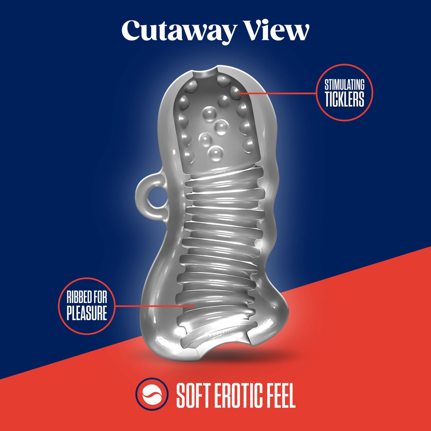 Rize Squeezy (Clear) – Textured Male Masturbator Sleeve