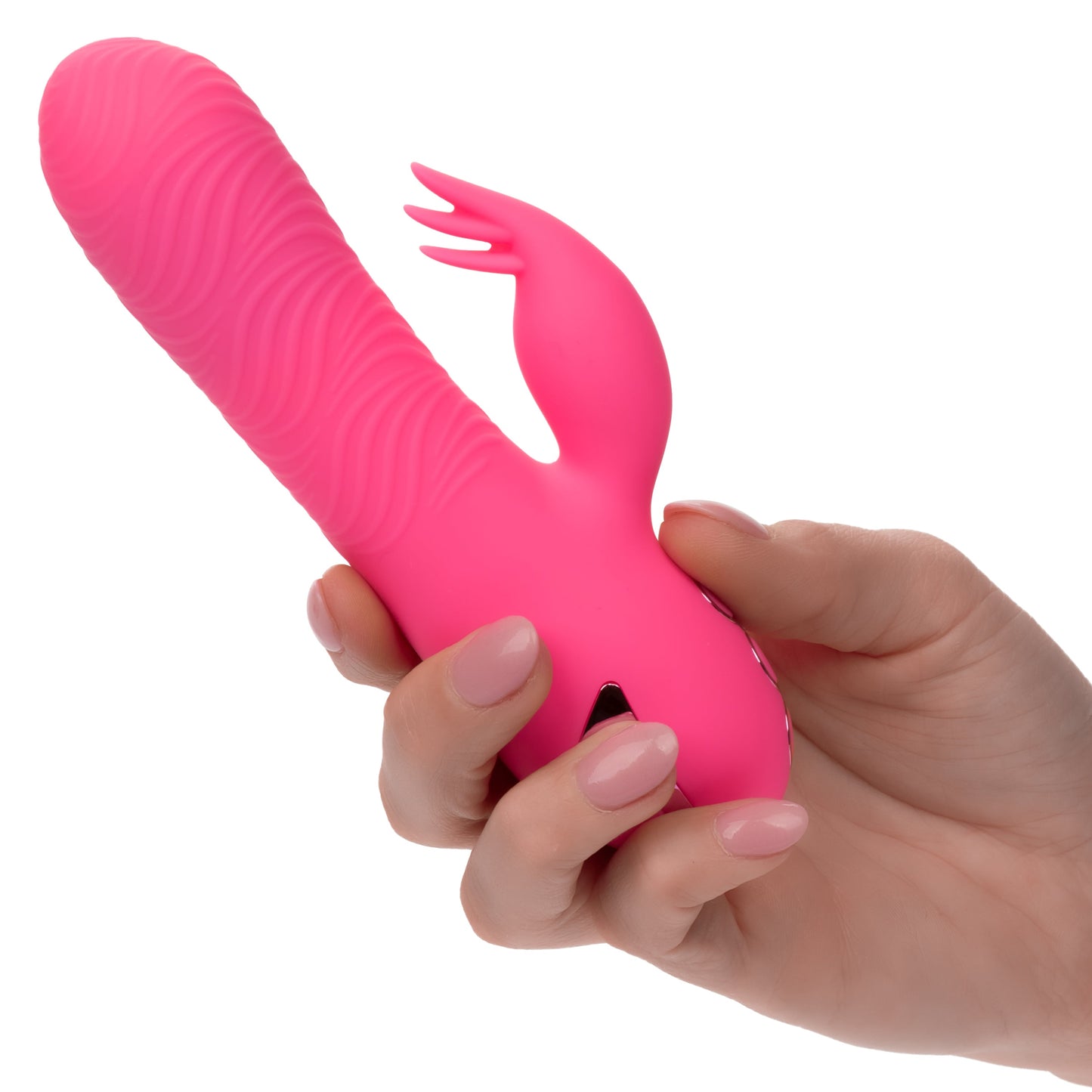 California Dreaming Sacramento Sweetie Pink Dual Stimulator with Rotating Beads and 10 Vibration Modes