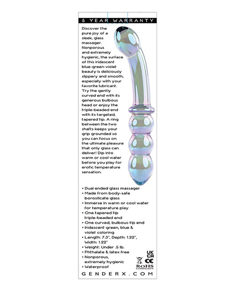 Gender X Lustrous Galaxy Wand – 18.5 cm Double-Ended Glass Massager