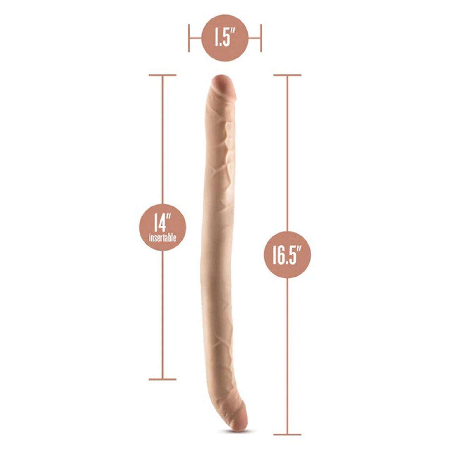 Dr Skin Plus 16.5 Inch Posable Double Dong 42 Centimeter Dual Ended Dildo