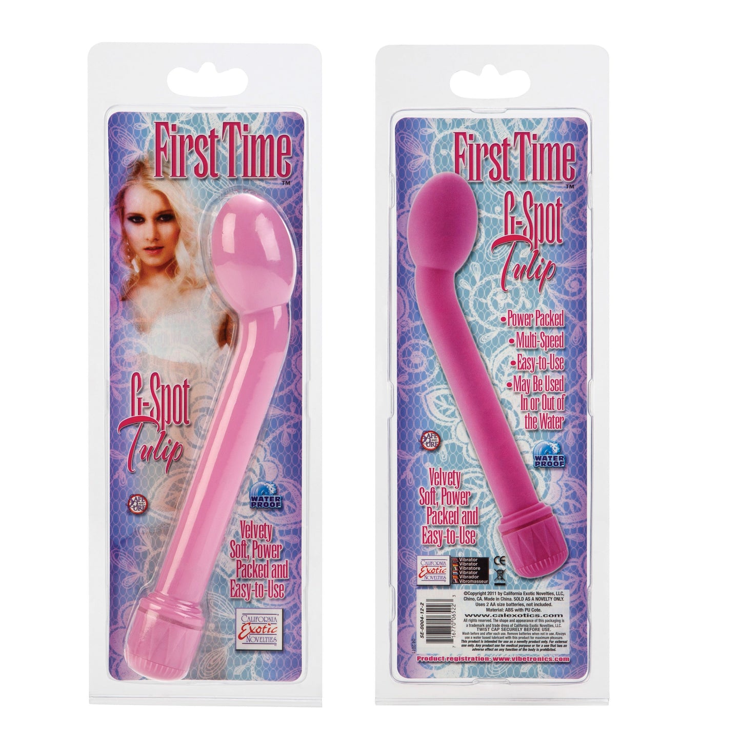 First Time Pink Tulip G-Spot Vibrator Soft Multi-Speed Toy