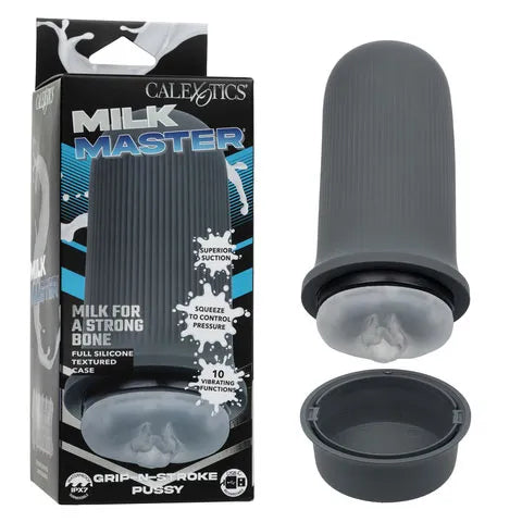 Milk Master Grip-N-Stroke (Grey) – Rechargeable Vibrating Masturbator