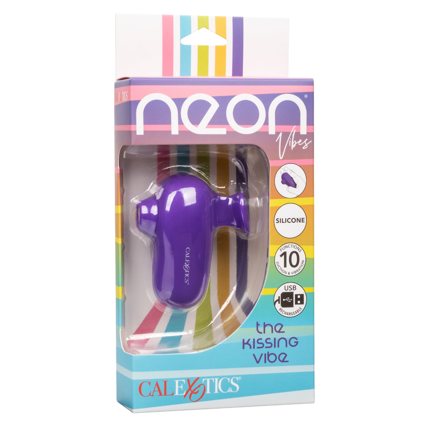 Neon Vibes The Kissing Vibe Purple Silicone Handheld Massager with 10 Functions and Rechargeable