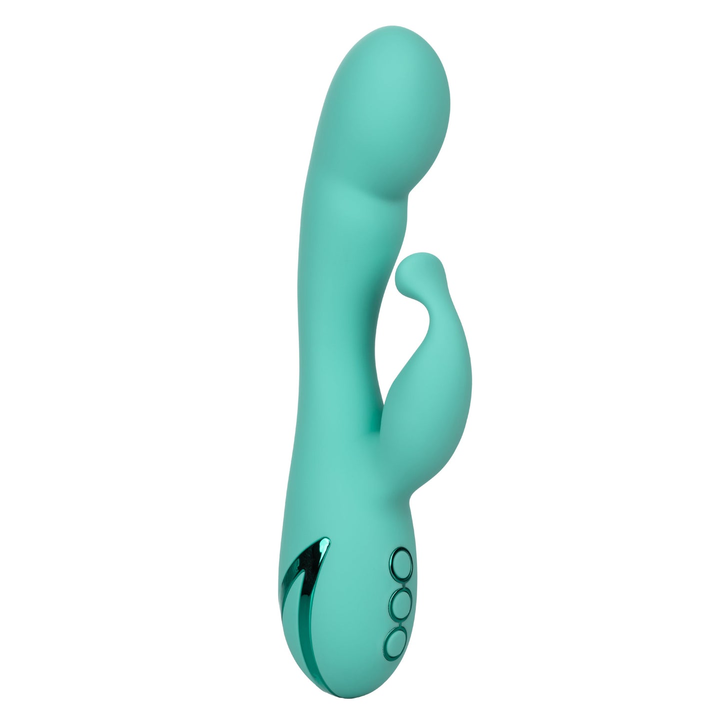 California Dreaming Tahoe Temptation Silicone Massager in Aqua Blue with Dual Vibration and Pinpoint Teaser