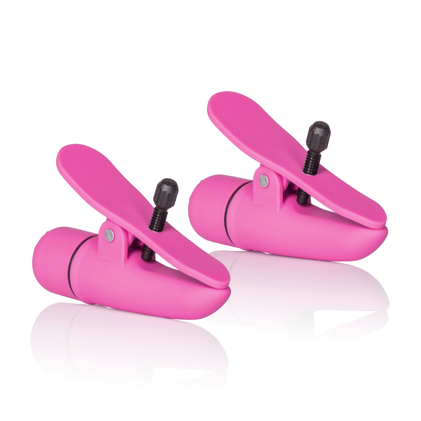 Nipple Play Nipplettes Vibrating Adjustable Nipple Clamps Pink 2.75 Inch Waterproof