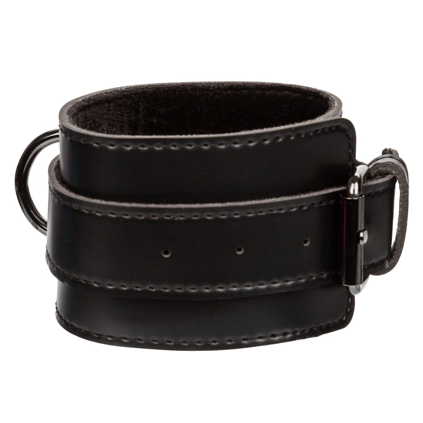 Euphoria Collection Black Hog Tie with Adjustable Velvet and Vegan Leather Cuffs, 9 to 10 Inch Circumference