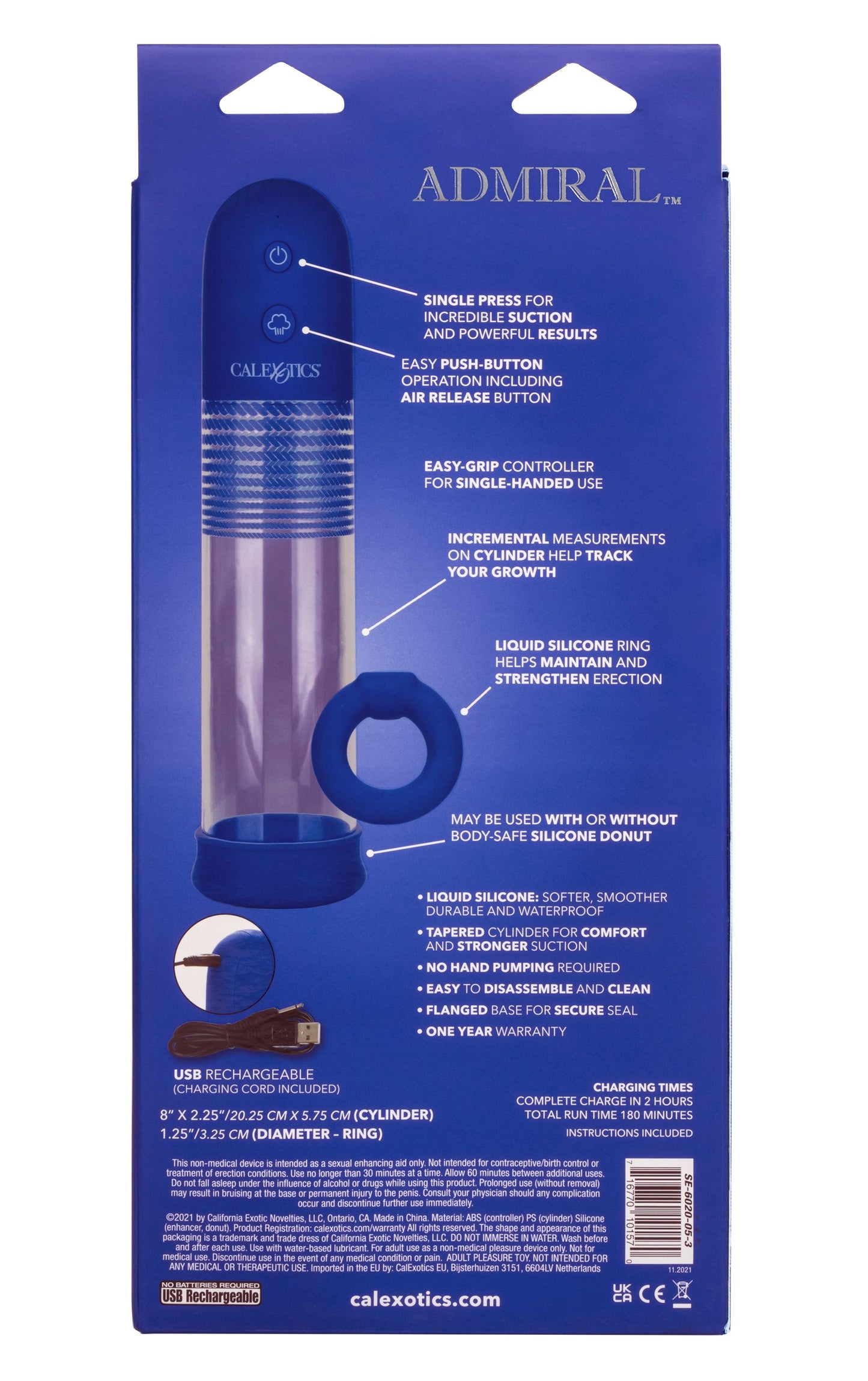 Admiral Rechargeable Automatic Pump Kit – Sleek Rechargeable Penis Pump