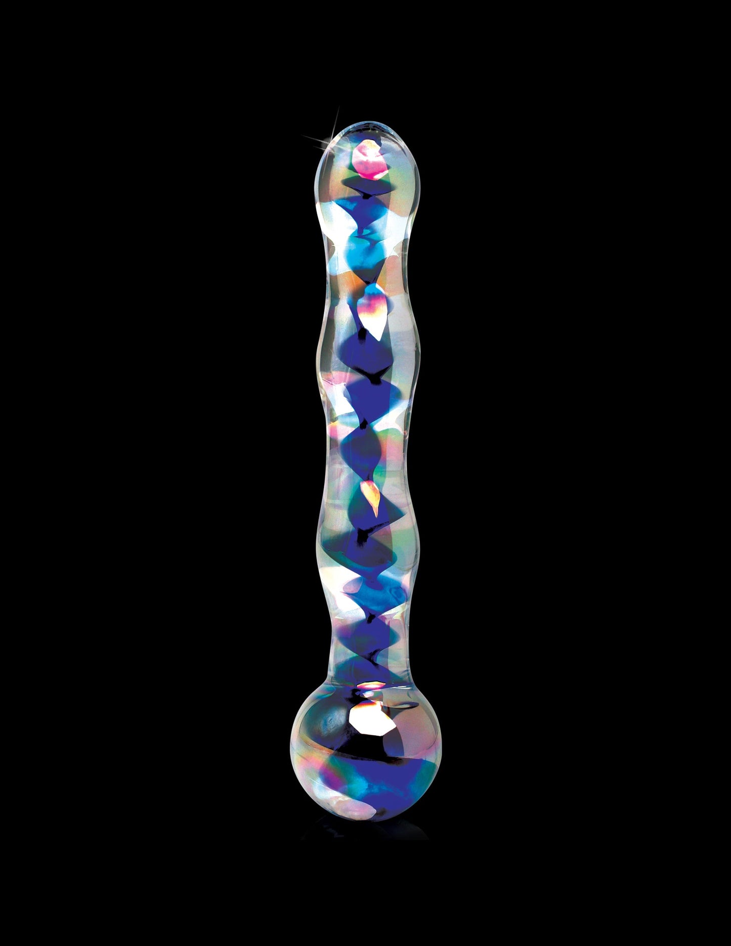 Pipedream Icicles No. 8 (Clear Blue) – Handcrafted Luxury Glass Massager Wand