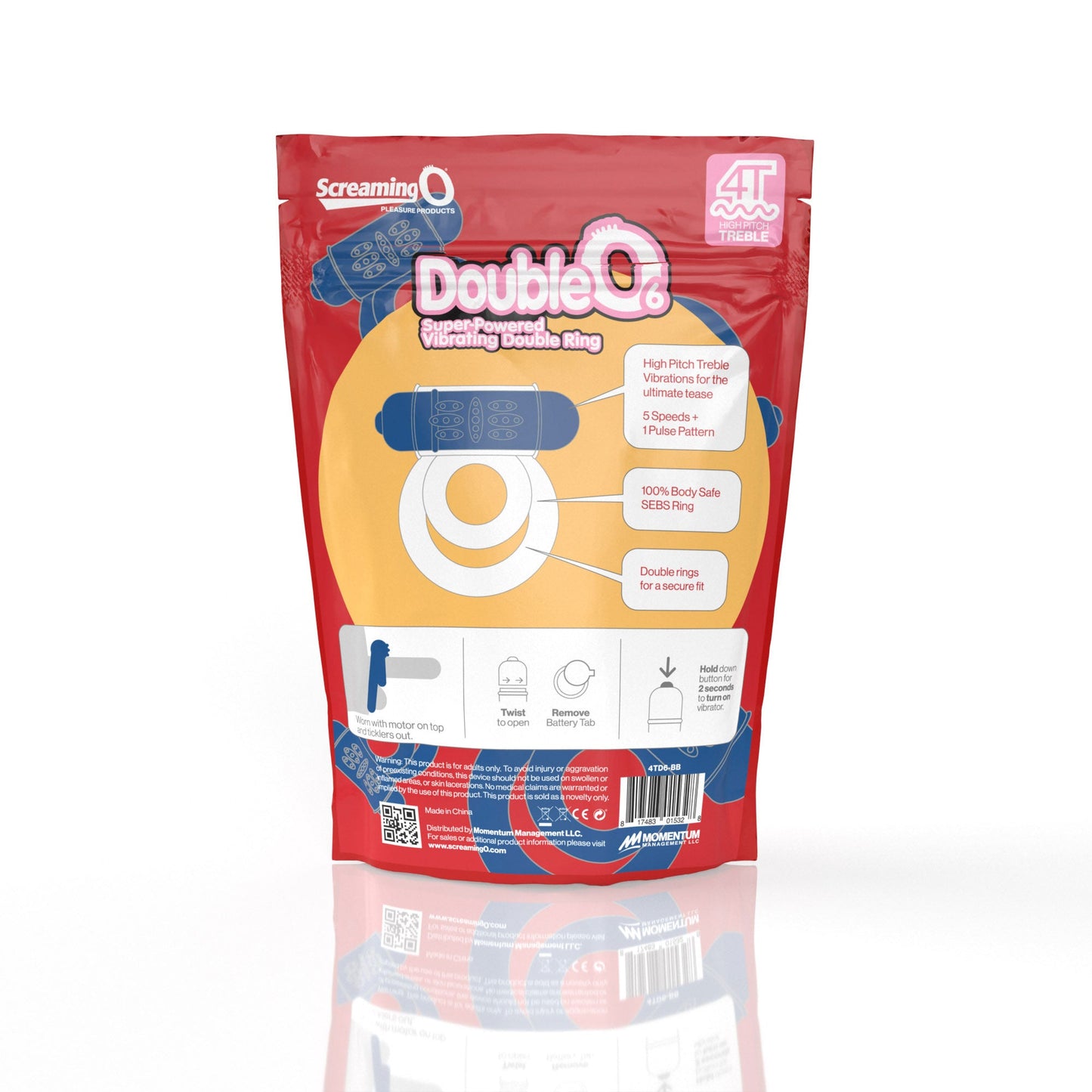 Screaming O 4T DoubleO 6 Blueberry – Super Powered Vibrating Double Ring