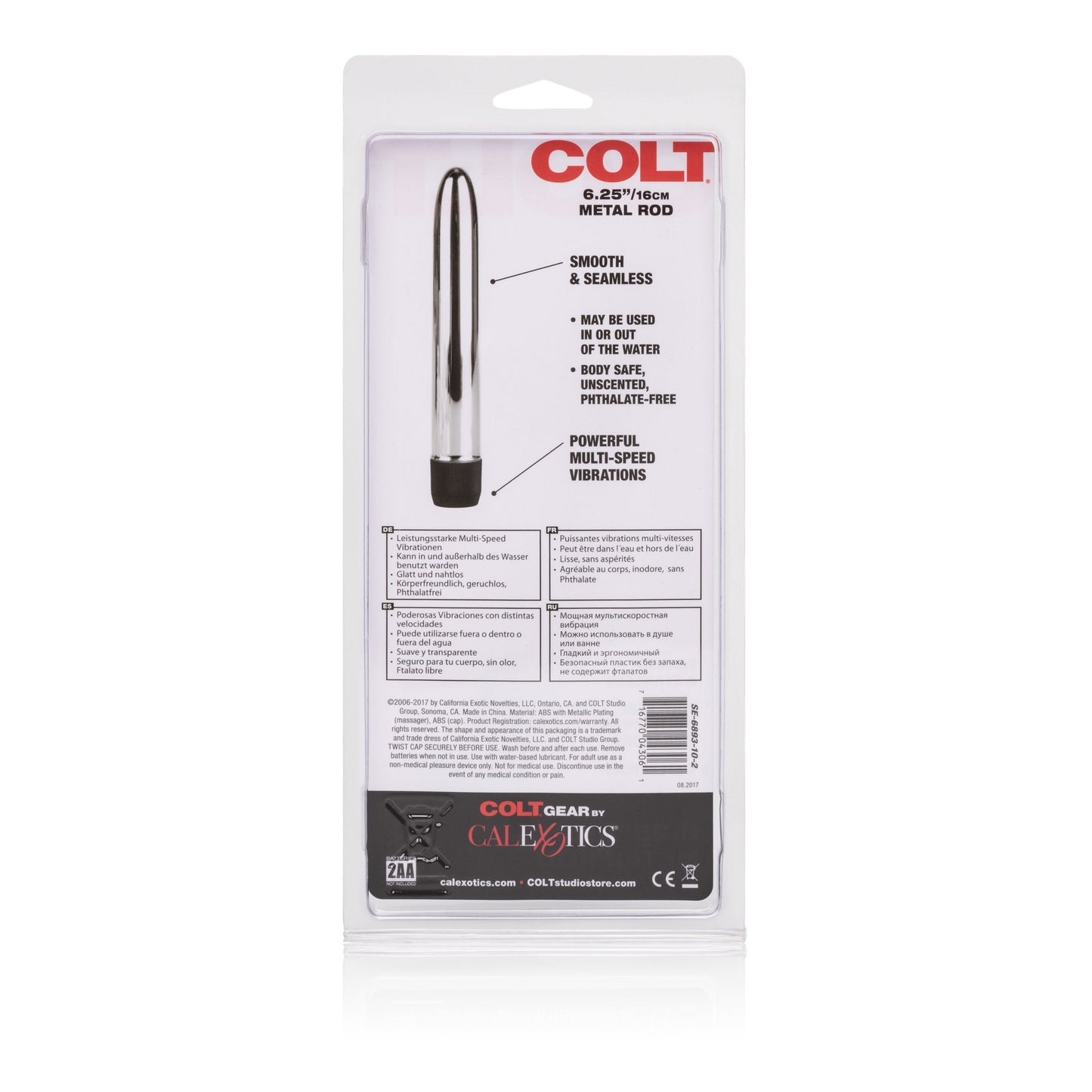 Colt Metal 6.25 Inch – Multi-Speed Silver Vibrator with Smooth Seamless Finish