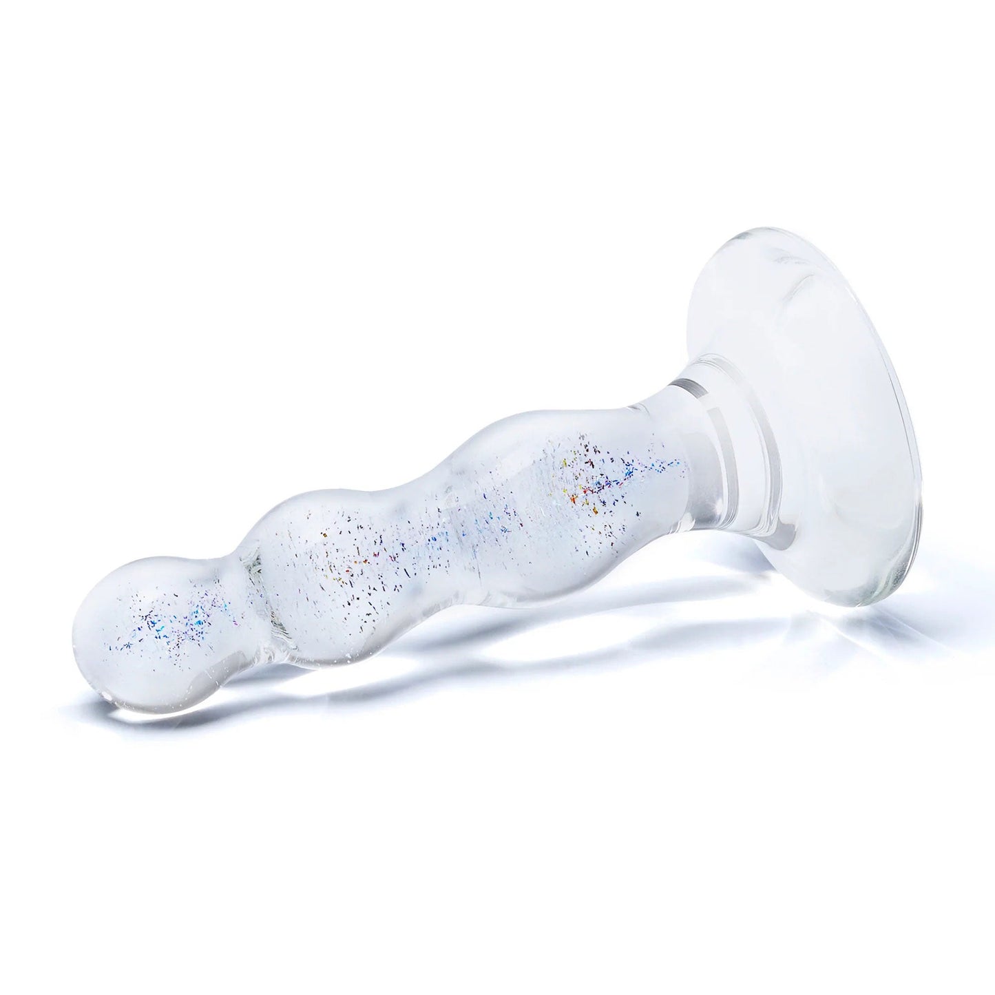 Glas 4 Inch Triple Play Beaded Clear Glass Butt Plug