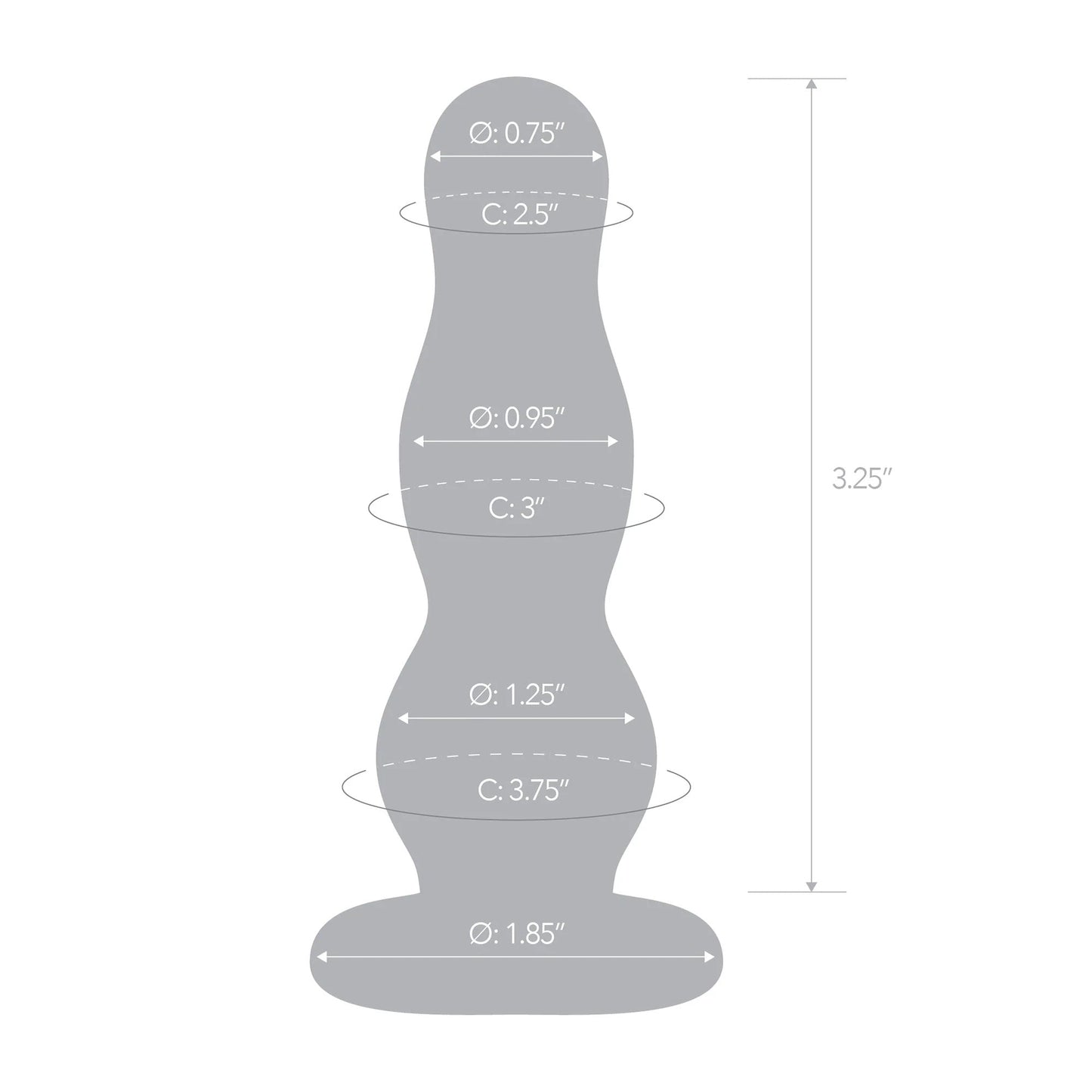 Glas 4 Inch Graduated Bulb Butt Plug