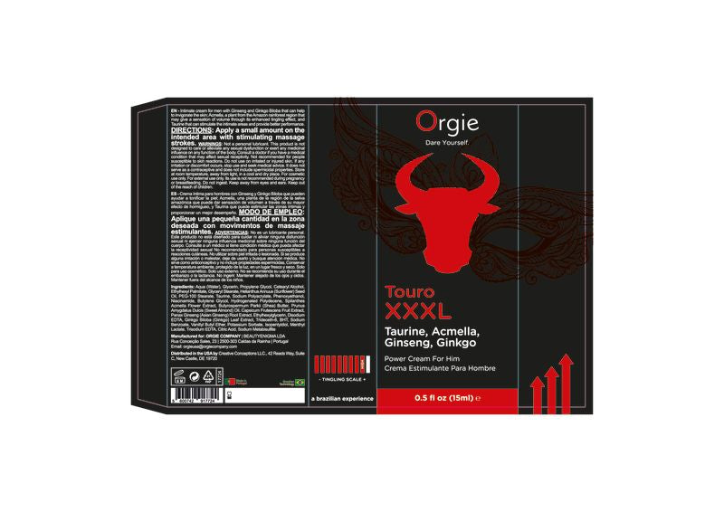Orgie Touro XXXL Power Cream for Him – 15ml Erection Enhancer Cream