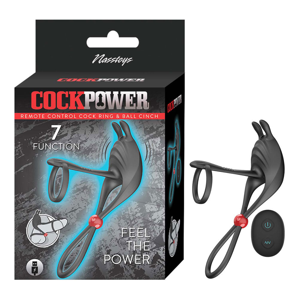Nasstoys Cockpower (Black) – Remote-Controlled Cock Ring and Ball Cinch