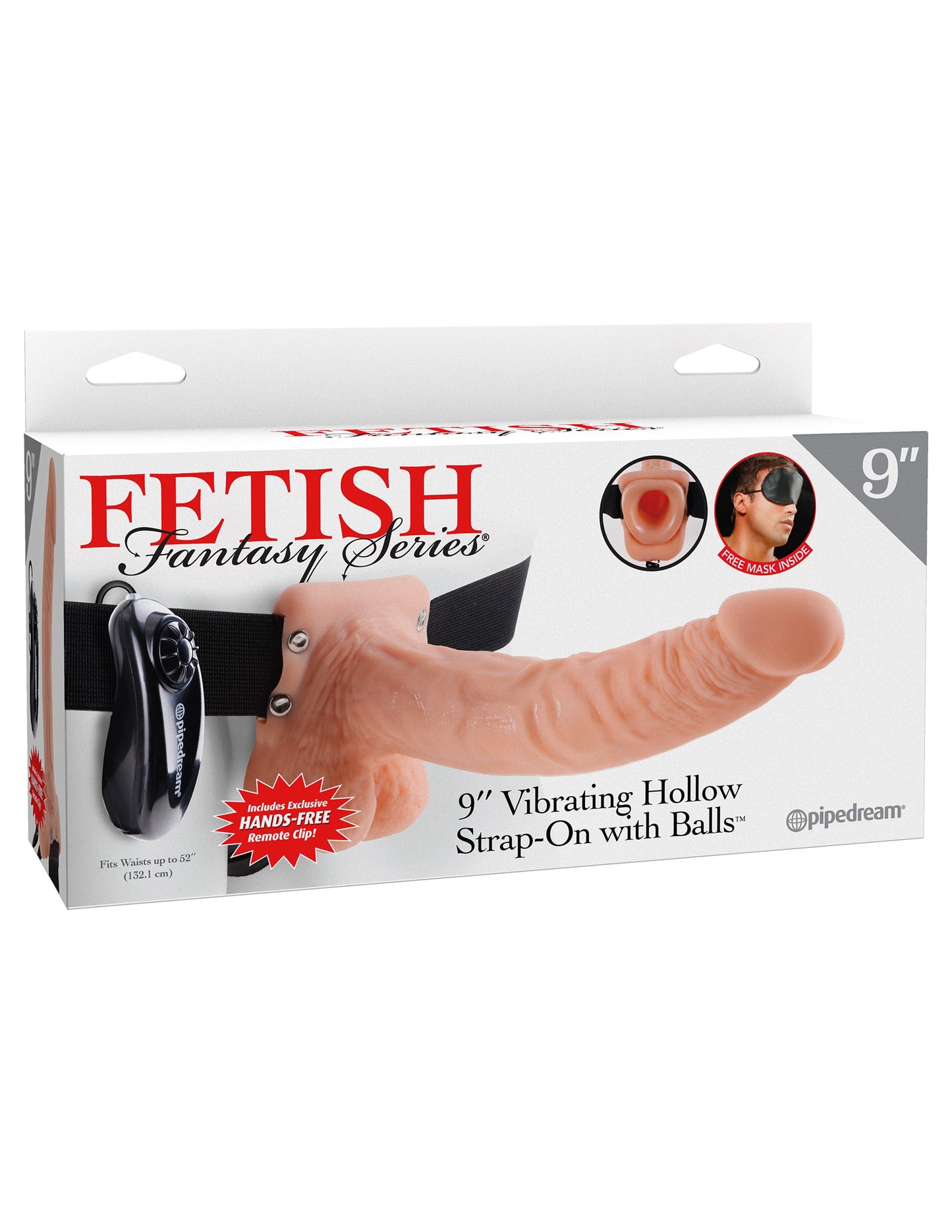 Fetish Fantasy 9 Inch Vibrating Hollow Strap-On with Balls Flesh