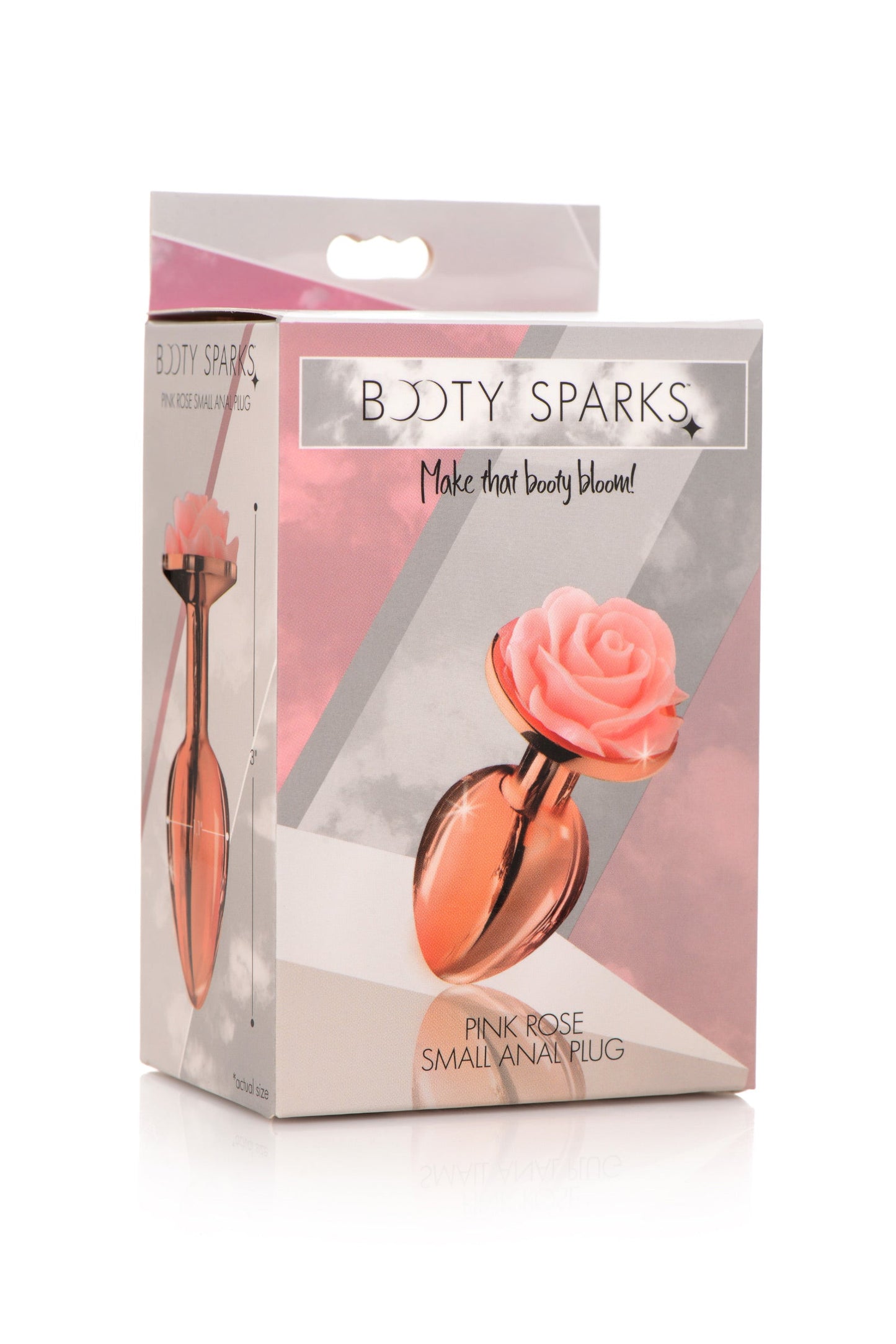 Pink Rose Gold Small Anal Plug with Delicate Flower Design