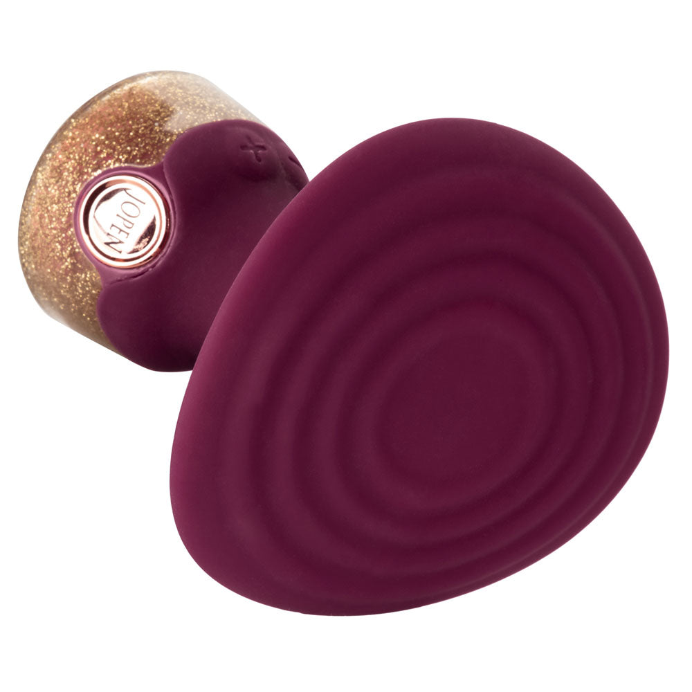 Jopen Starstruck Fantasy Burgundy Silicone Handheld Massager with Glitter Base and 35 Vibration Functions